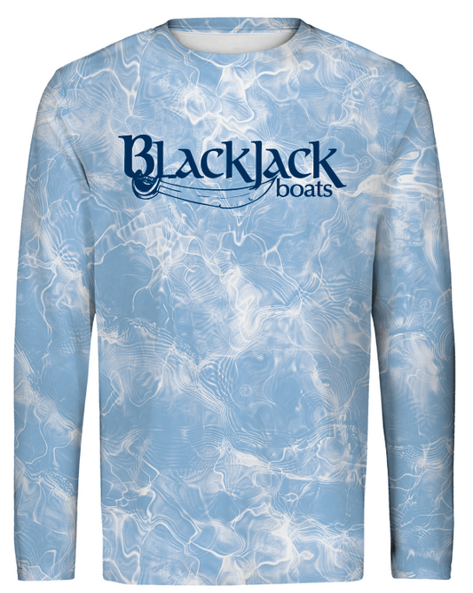 BlackJack Long Sleeve Solar Shirt Water Camo Light Blue